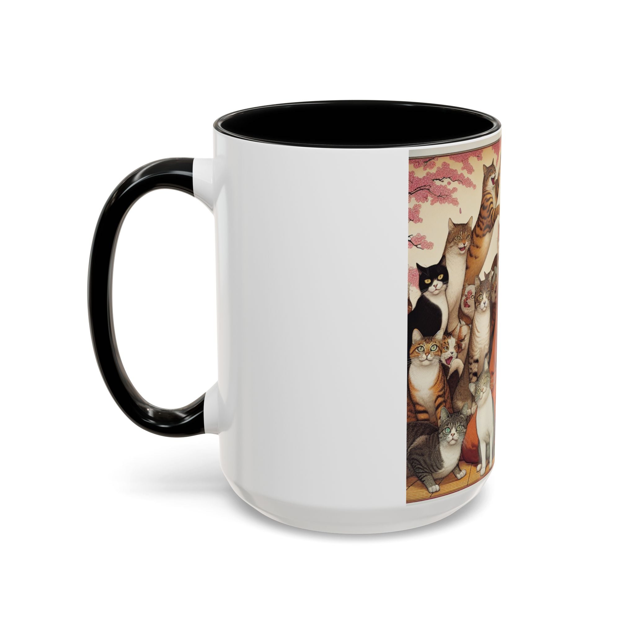The Cats Made Me Do It Accent Coffee Mug (11, 15oz)