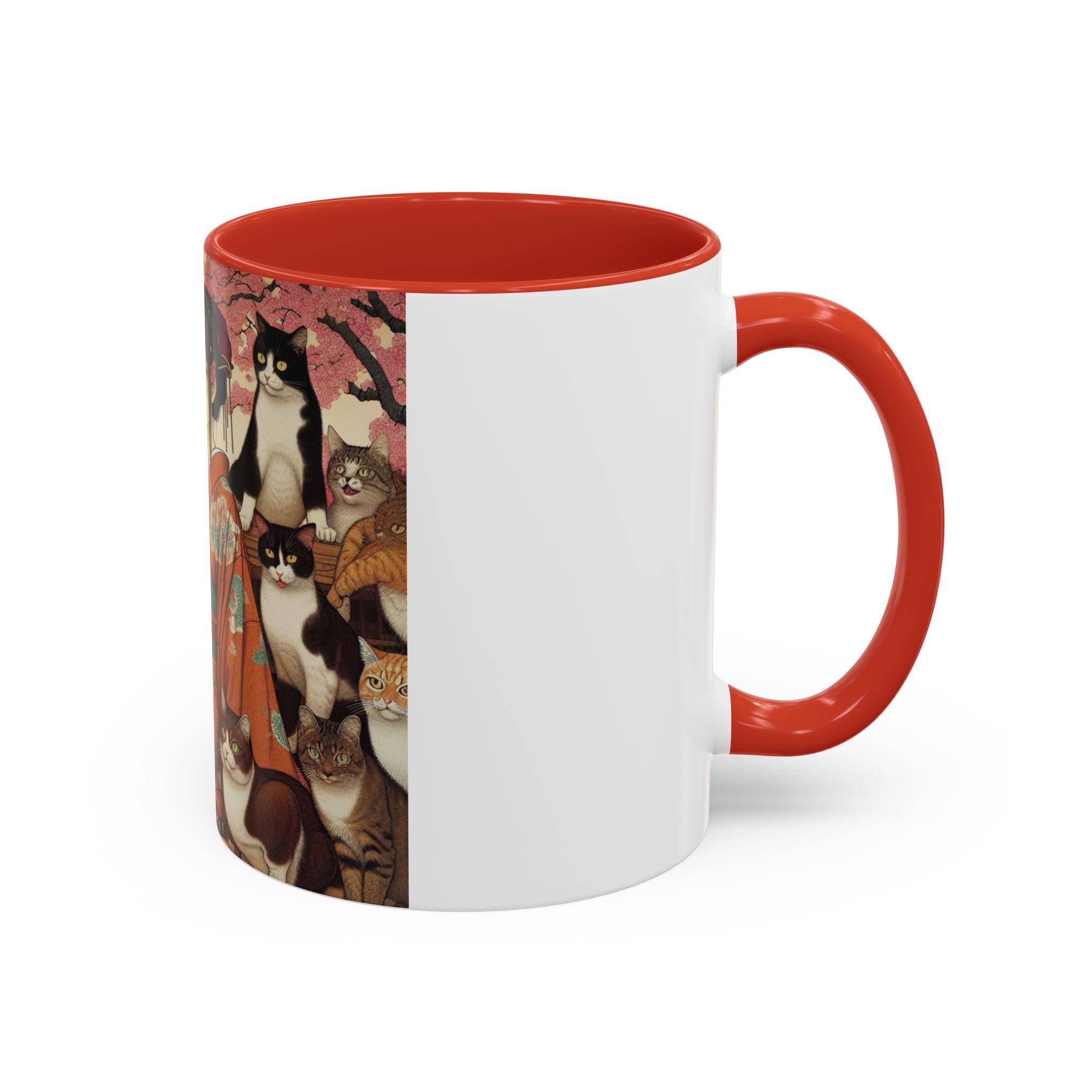 The Cats Made Me Do It Accent Coffee Mug (11, 15oz)