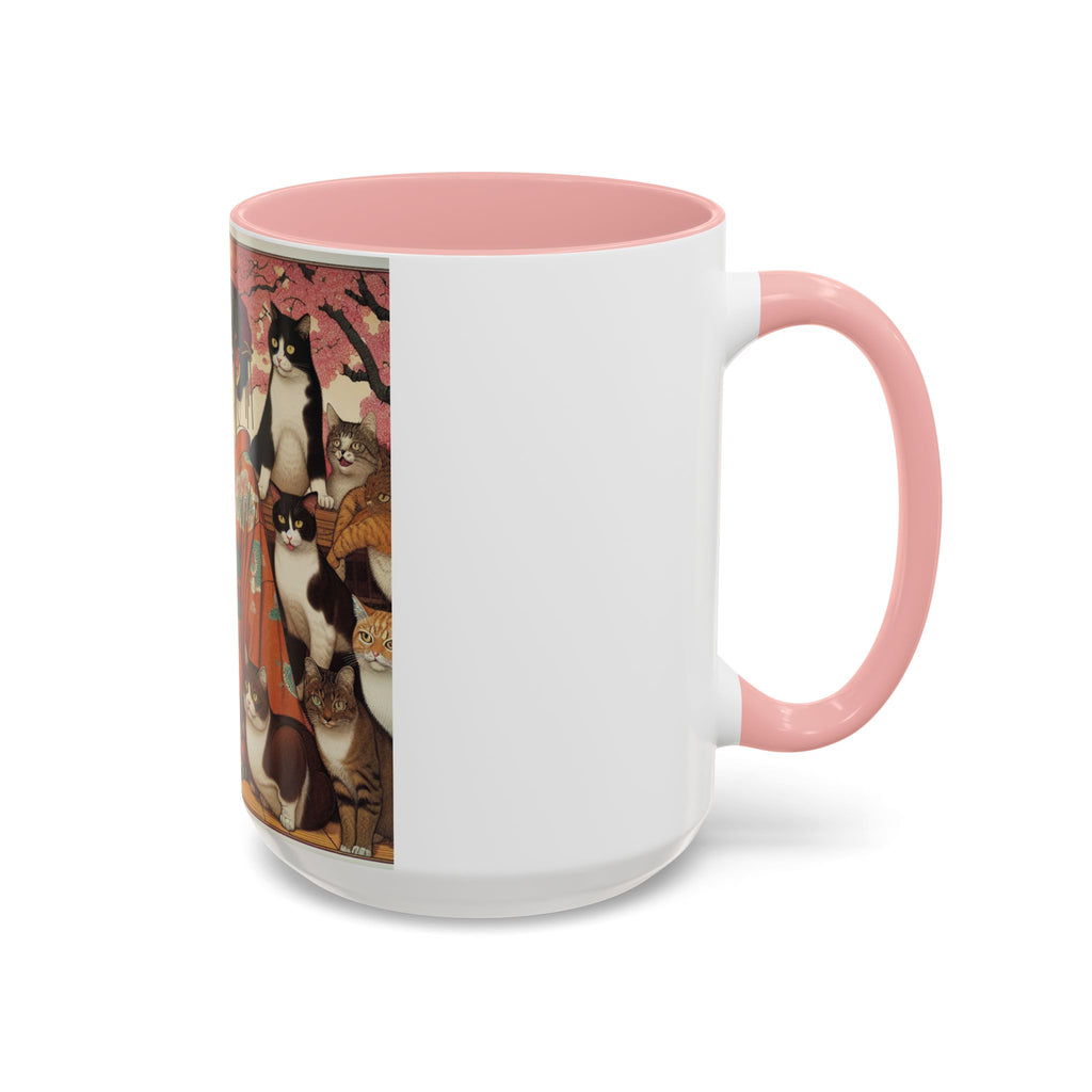 The Cats Made Me Do It Accent Coffee Mug (11, 15oz)